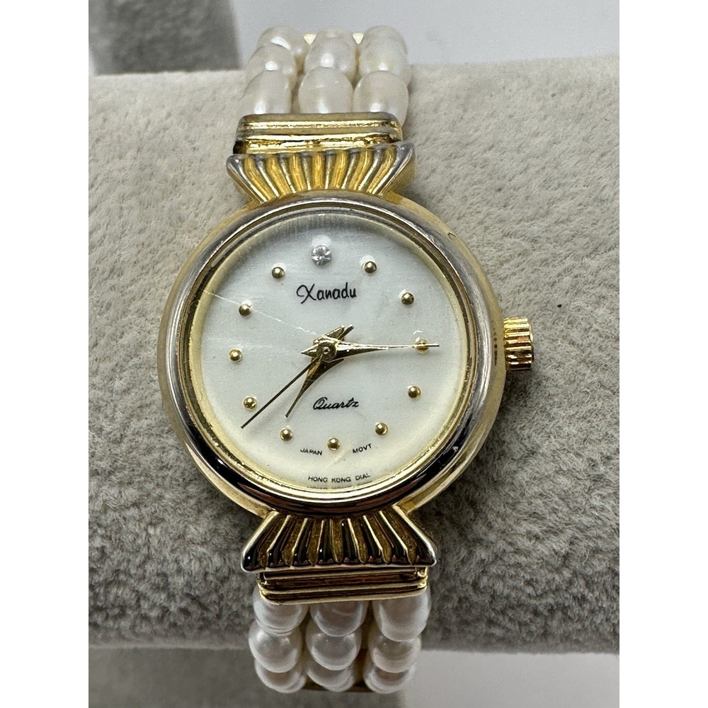 Xanadu Freshwater Pearl Ladies Watch New Battery 22MM 7.25" Vintage L62
